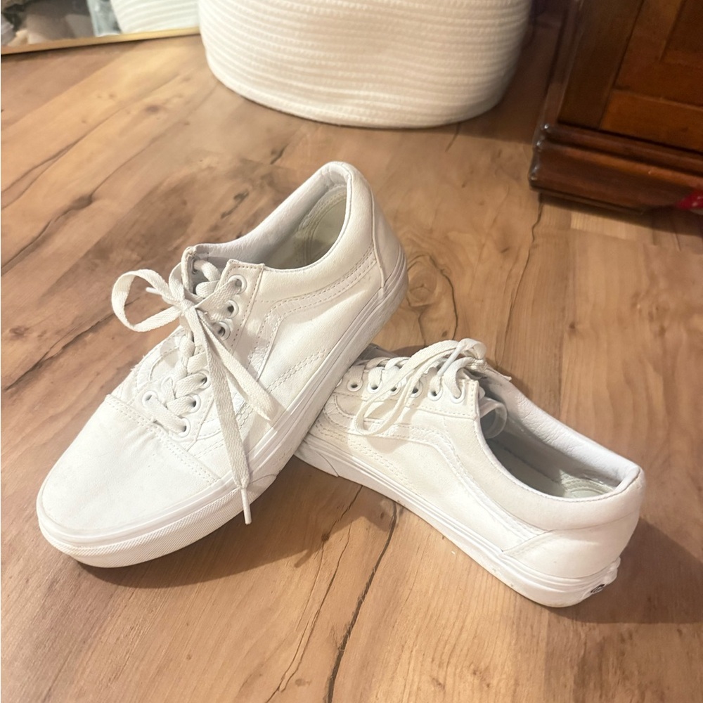 Classic White Low-Top Canvas Sneakers
